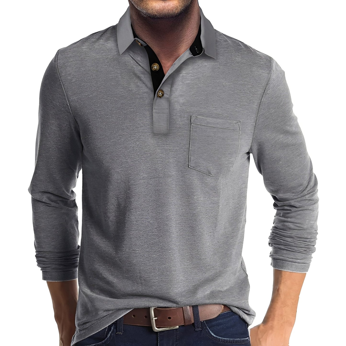 Lässiges Herren Langarm-Poloshirt – Komfortabel, Modern & Vielseitig