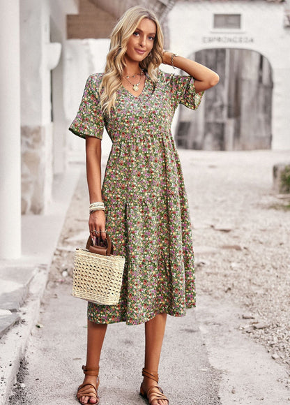 Damen Midikleid – Florales Kleid mit bequemer Passform