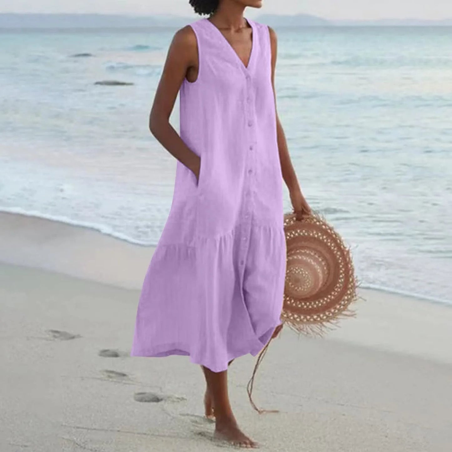 Damen V-Ausschnitt Kleid – Elegant, Feminin & Vielseitig