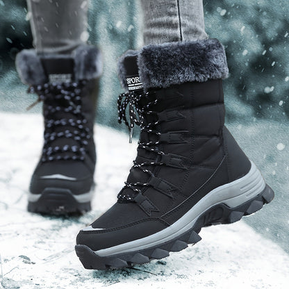 Damen Winterstiefel aus Braunem Leder | Wasserdicht & Isoliert für Kalte Tage