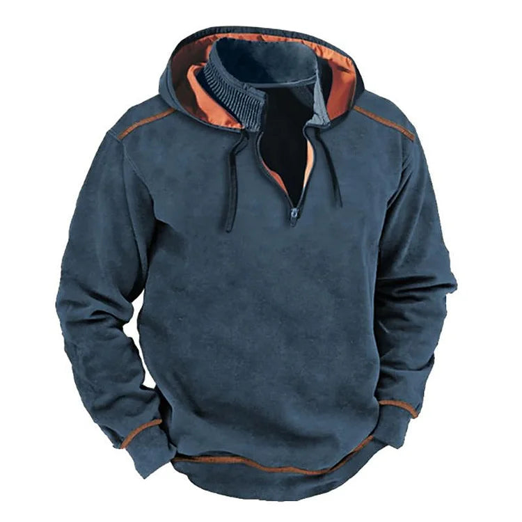 Gervion | Herren Hoodie mit Reißverschluss & Kontrastdetails