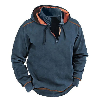 Gervion | Herren Hoodie mit Reißverschluss & Kontrastdetails