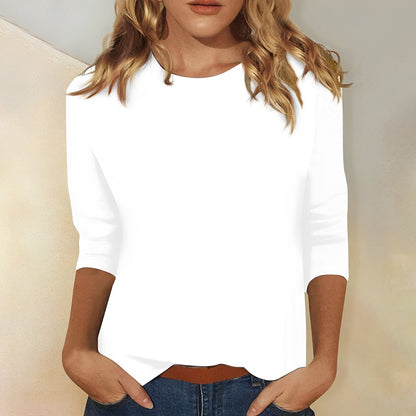 Damen Shirt mit 3/4-Ärmeln – Bequemes Baumwollshirt für Alltag und Freizeit