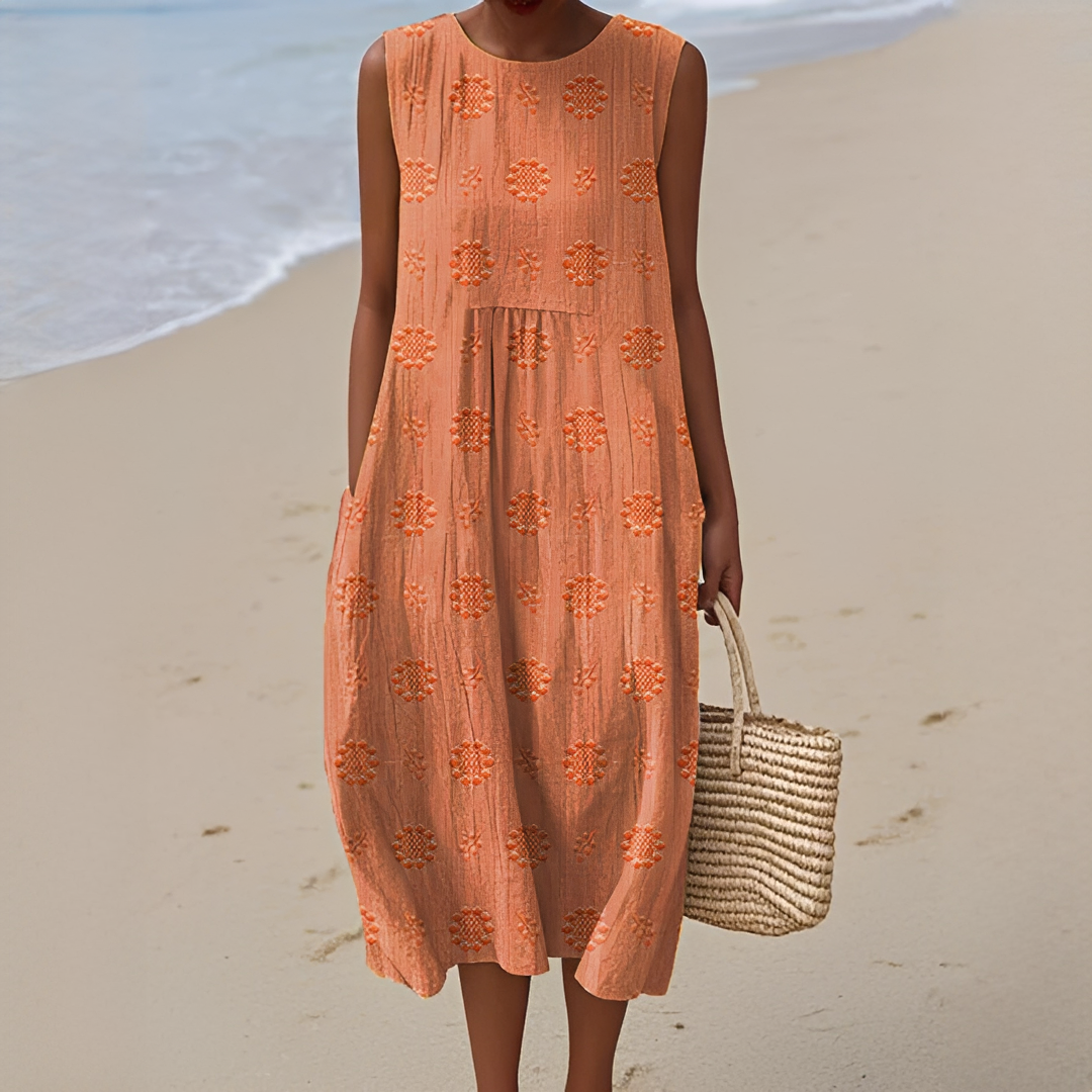 Damen Ärmelloses Sommerkleid mit Taschen – Leichtes Freizeitkleid für Alltag, Urlaub und warme Tage