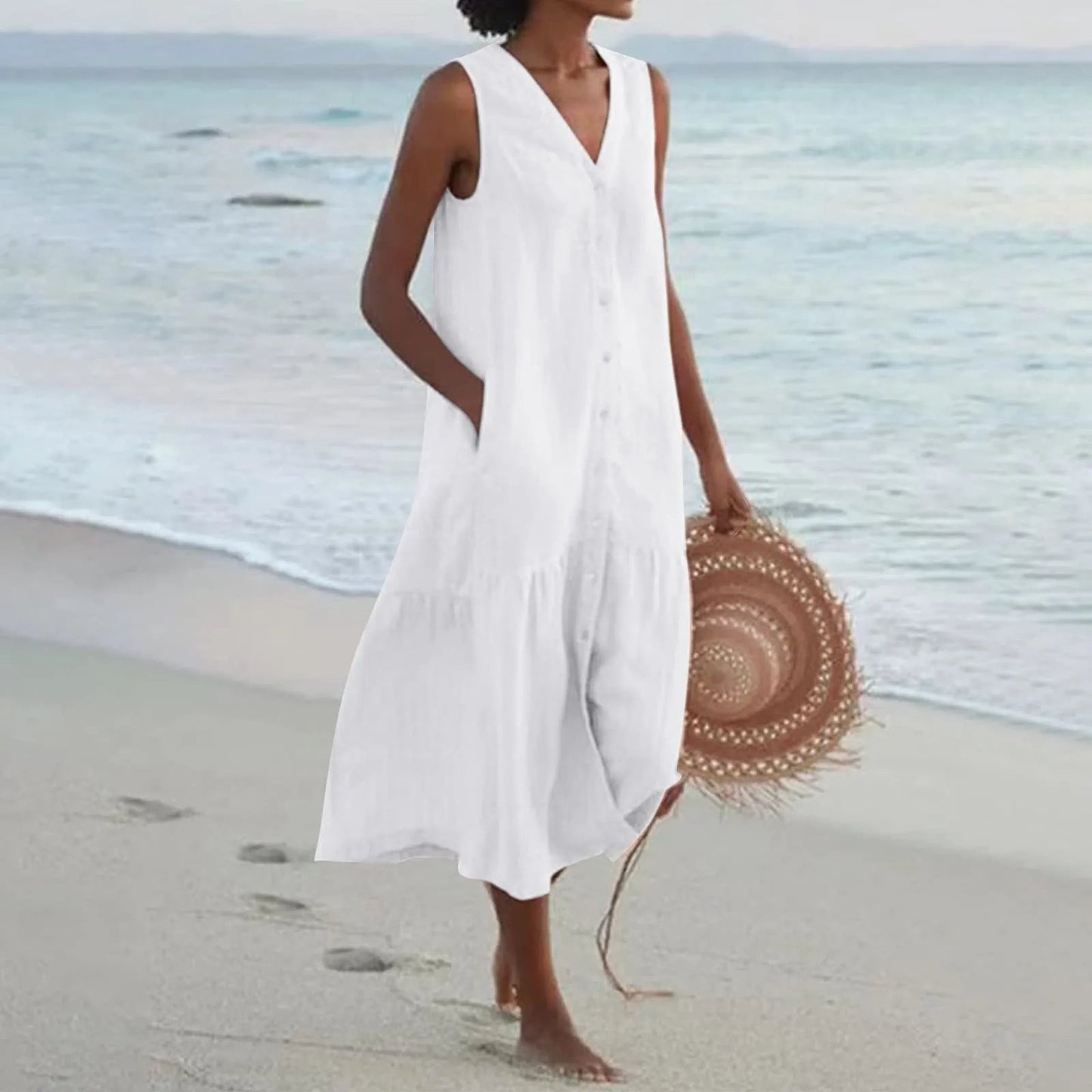 Damen V-Ausschnitt Kleid – Elegant, Feminin & Vielseitig