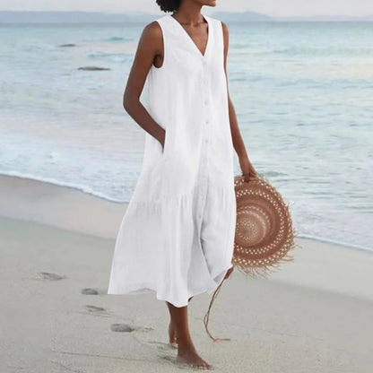 Damen V-Ausschnitt Kleid – Elegant, Feminin & Vielseitig