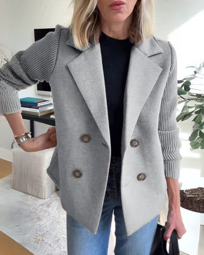 Elegante Damen Knit-Blazer-Weste mit Klassischem Revers – Stilvoll & Vielseitig für Büro & City