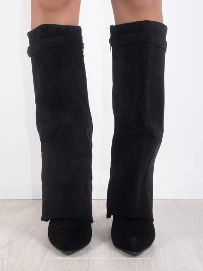 Kniehohe Damenstiefel mit weitem Schaft & Blockabsatz | elegante, bequeme Boots für jeden Anlass