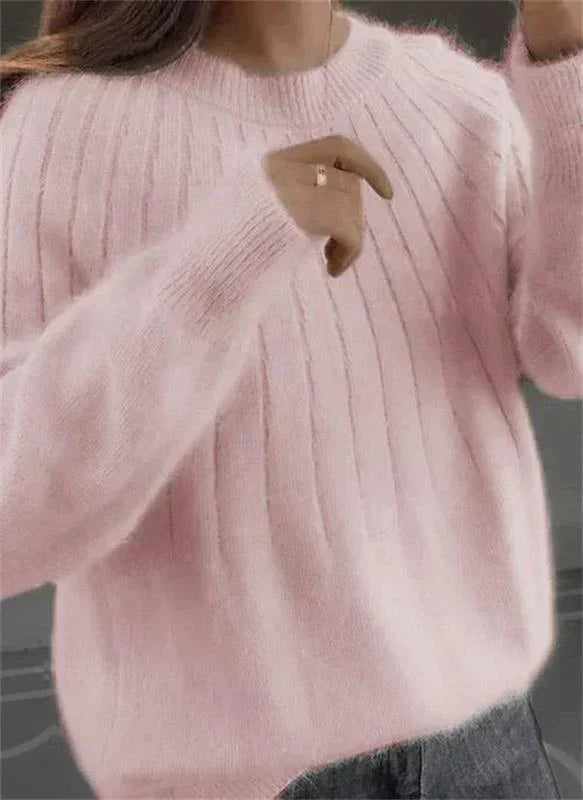 Flauschiger Damen-Strickpullover | Weich, Warm & Perfekt für Gemütliche Looks