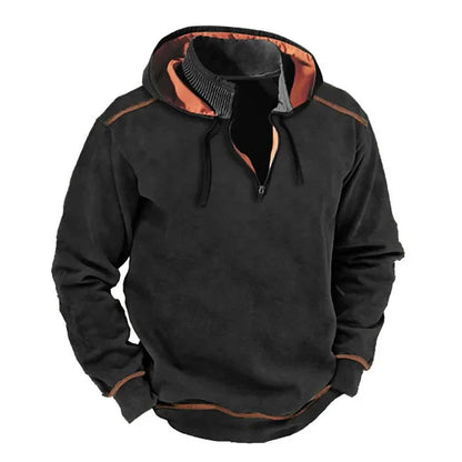 Gervion | Herren Hoodie mit Reißverschluss & Kontrastdetails