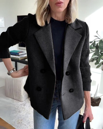 Elegante Damen Knit-Blazer-Weste mit Klassischem Revers – Stilvoll & Vielseitig für Büro & City