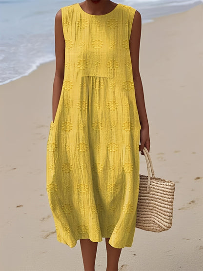 Damen Sommerkleid – Ärmelloses Kleid mit modernem Muster und bequemer Passform
