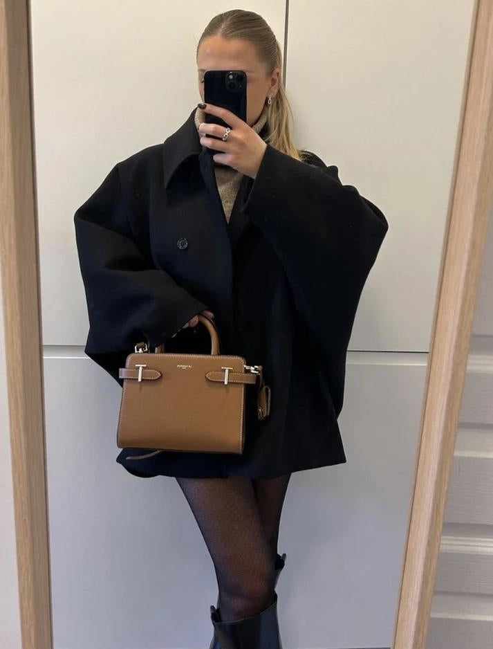 Damen Oversize Wolljacke mit weitem Ärmel | Eleganter Wintermantel für City-Looks