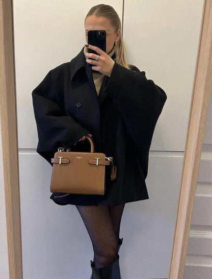 Damen Oversize Wolljacke mit weitem Ärmel | Eleganter Wintermantel für City-Looks