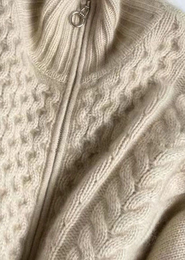Strickjacke mit hohem Kragen und Reißverschluss | Damen Cardigan warm & modern
