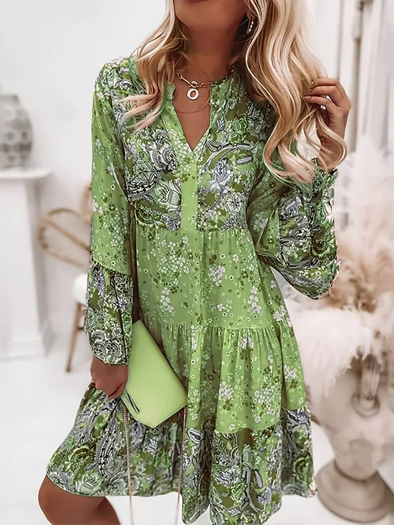 Boho Damenkleid mit Blumenmuster – Luftig, Romantisch & Komfortabel