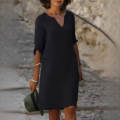 Damen Kleid mit V-Ausschnitt – Elegantes Kleid für Alltag, Business und besondere Anlässe