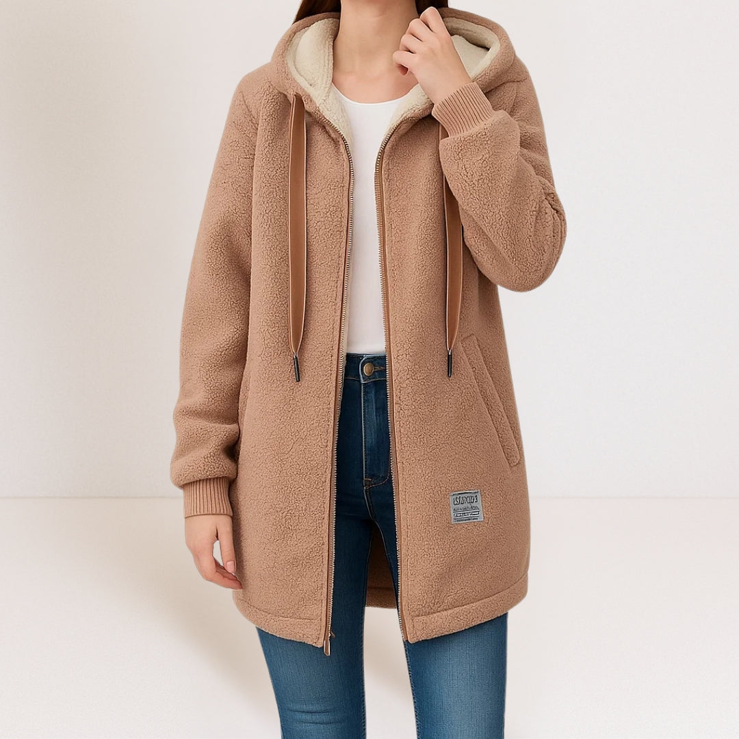 Warme Fleece Damenjacke mit Kapuze | Cozy & Sportlich