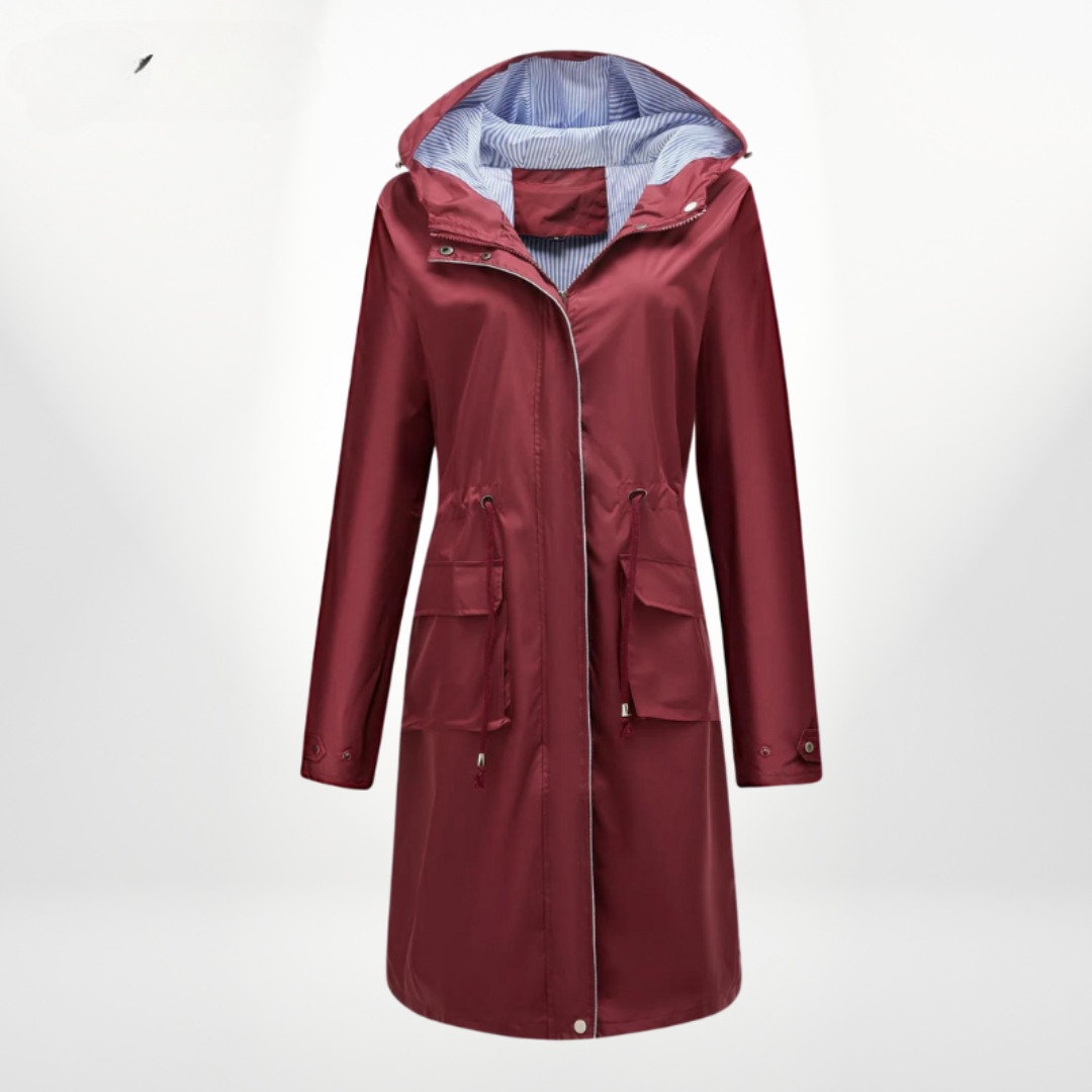 Albertina | Damen Trenchcoat mit Kapuze & Taillenzug