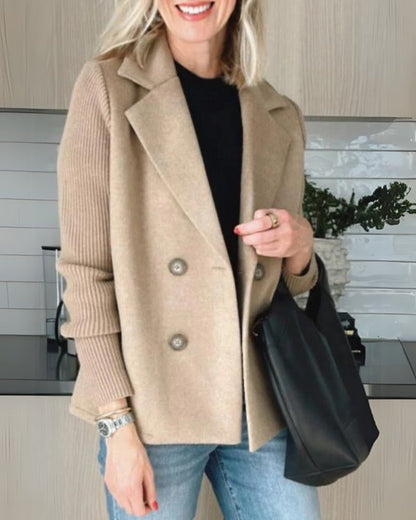 Elegante Damen Knit-Blazer-Weste mit Klassischem Revers – Stilvoll & Vielseitig für Büro & City