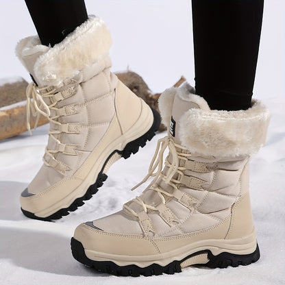 Damen Winterstiefel aus Braunem Leder | Wasserdicht & Isoliert für Kalte Tage