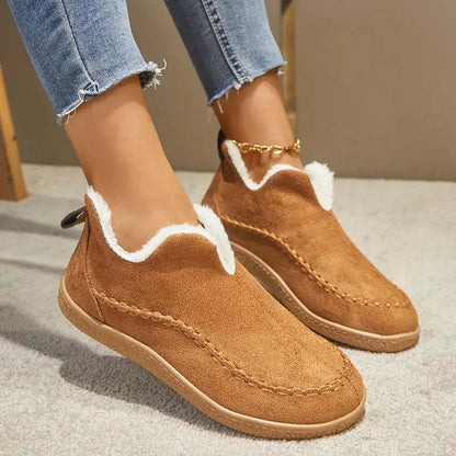 Valentina | Damen Fleecegefütterte Orthopädische Winter Loafers mit Stickdetails