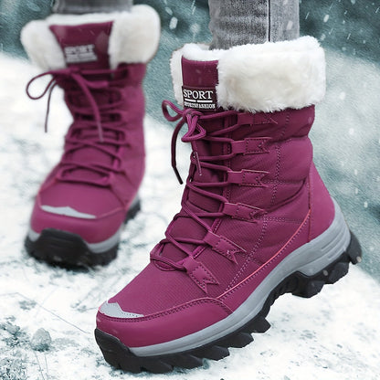 Damen Winterstiefel aus Braunem Leder | Wasserdicht & Isoliert für Kalte Tage