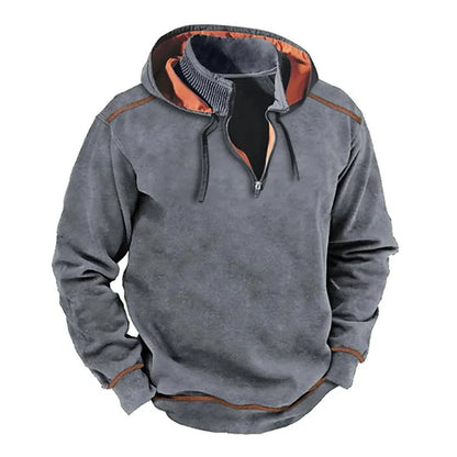 Gervion | Herren Hoodie mit Reißverschluss & Kontrastdetails