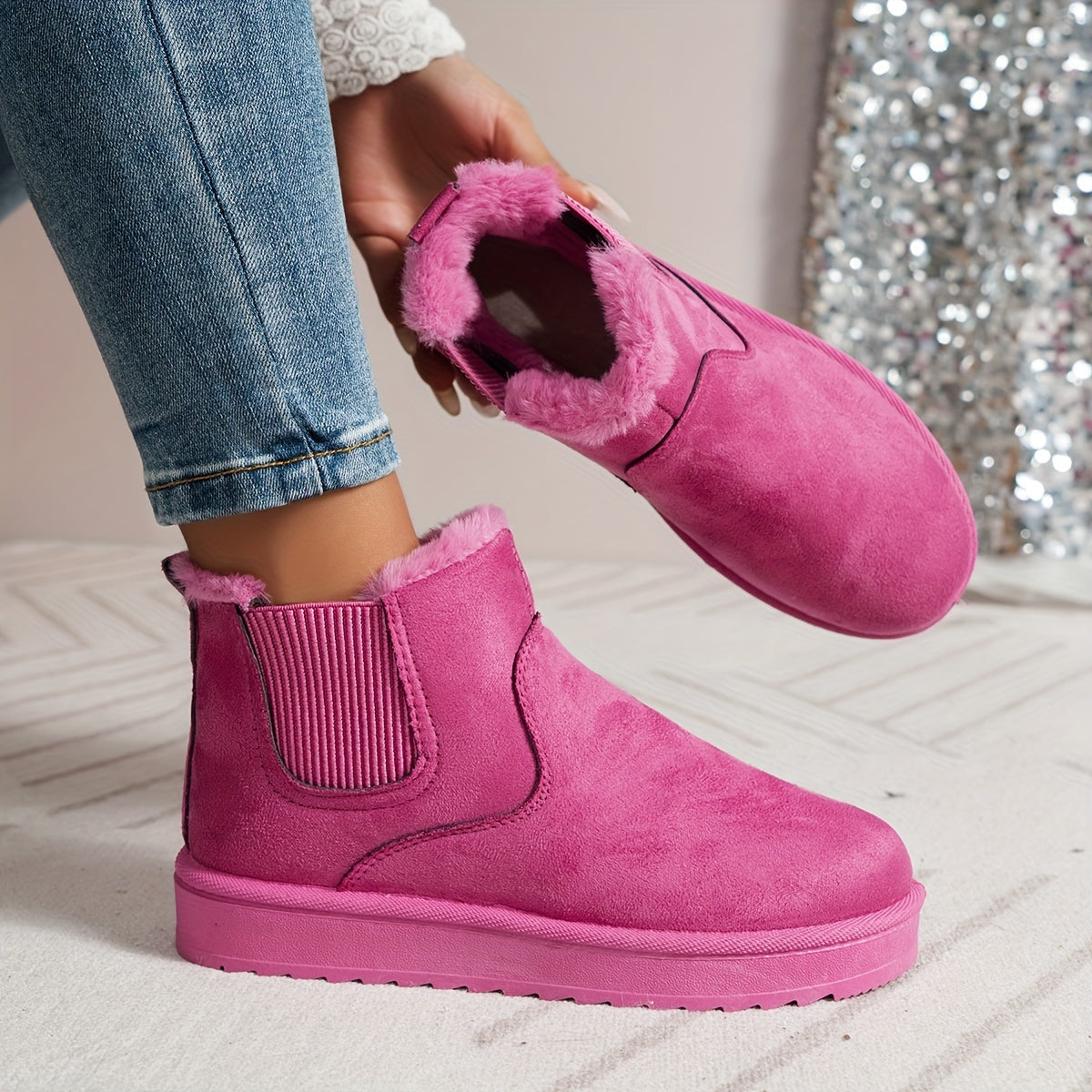 Rosalie | Damen Winterstiefel Slip-On mit Elastischen Seitenteilen & Warmem Futter