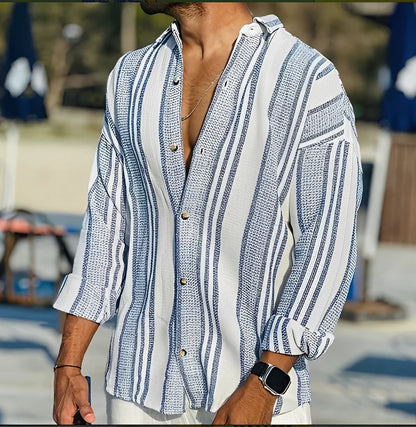 Herren gestreiftes Hemd – Lockeres Freizeithemd für Alltag, Büro und vielseitige Looks
