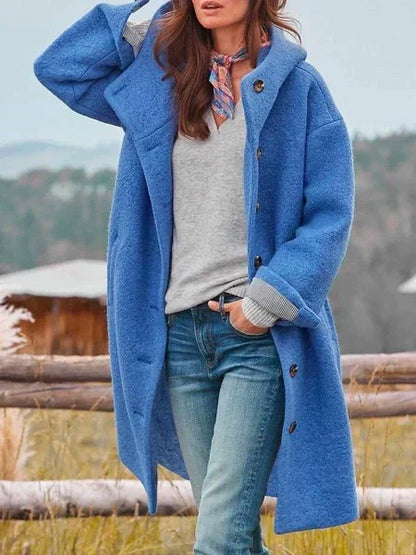 Langer Damen-Mantel mit Kapuze | Eleganz und Komfort für kühle Tage