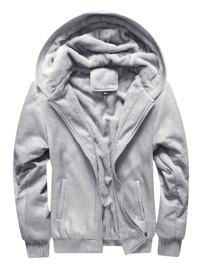 Oliver | Herren Zip-Up Jacke mit Kapuze | Fleecefutter & Langarm