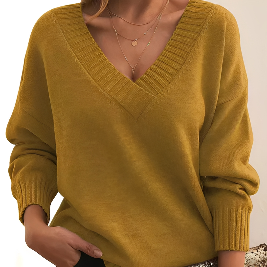 Bequemer & Warmer Damen V-Ausschnitt-Pullover – Kuschelweich, Stylisch & Vielseitig