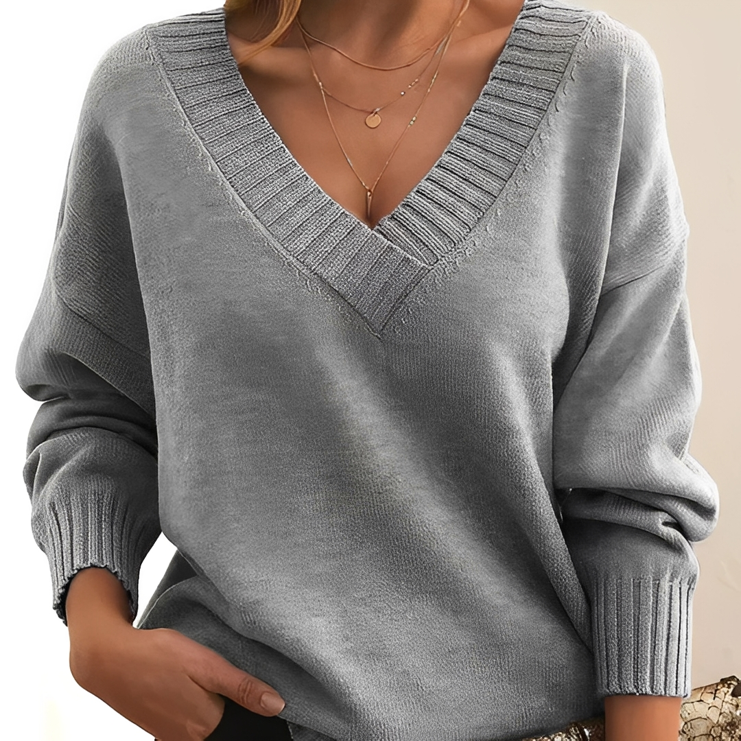 Bequemer & Warmer Damen V-Ausschnitt-Pullover – Kuschelweich, Stylisch & Vielseitig