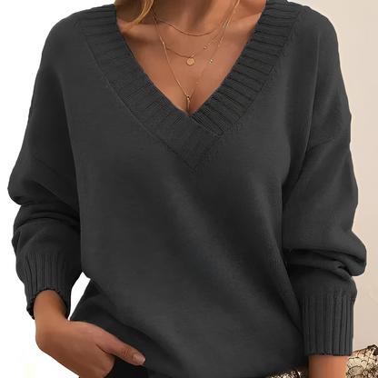 Bequemer & Warmer Damen V-Ausschnitt-Pullover – Kuschelweich, Stylisch & Vielseitig