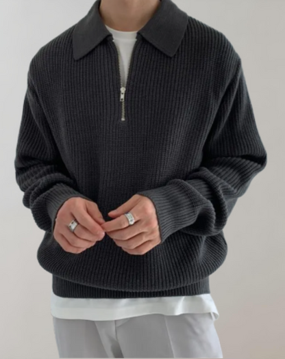 Strickpullover Herren Halb-Zip | Modern & Komfortabel