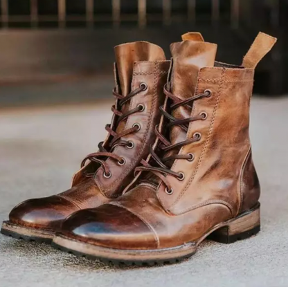 Vintage Winterstiefel Herren | Klassischer PU-Leder Look & Weiches Innenfutter