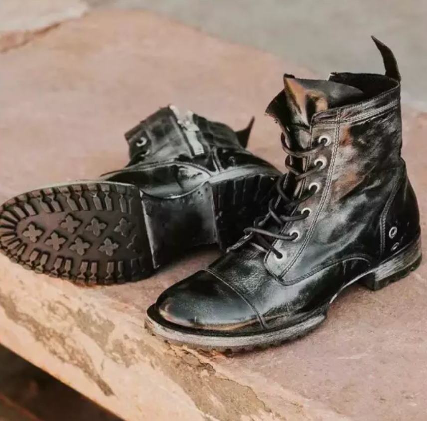 Vintage Winterstiefel Herren | Klassischer PU-Leder Look & Weiches Innenfutter