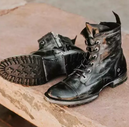 Vintage Winterstiefel Herren | Klassischer PU-Leder Look & Weiches Innenfutter