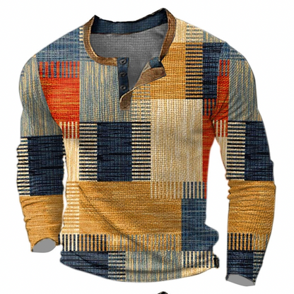 Matthis | Herren Rundhals Kaschmir Pullover in Multicolor Blockdesign – Stilvoll und Warm