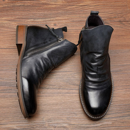 Herren Lederstiefeletten mit Reißverschluss – Elegant, Komfortabel & Alltagstauglich