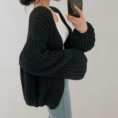 Übergroße Strickjacke Damen | Langarm Cardigan, locker & bequem