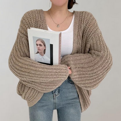 Übergroße Strickjacke Damen | Langarm Cardigan, locker & bequem
