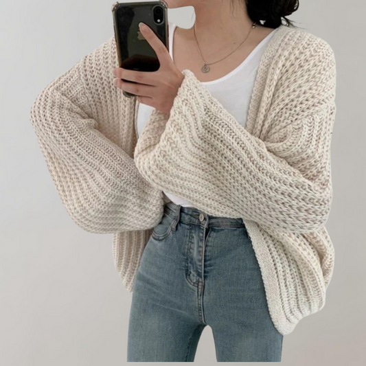 Übergroße Strickjacke Damen | Langarm Cardigan, locker & bequem