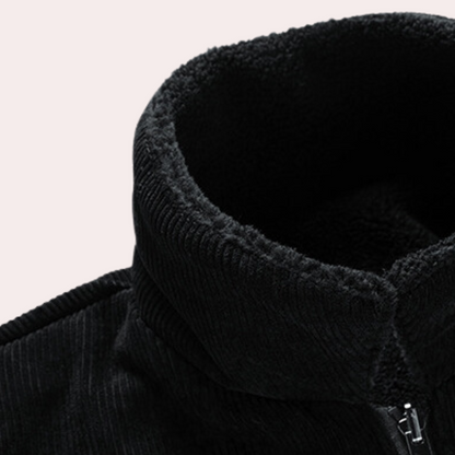 Jarvie | Herren Cordjacke mit Reißverschluss und Fleece-Innenfutter