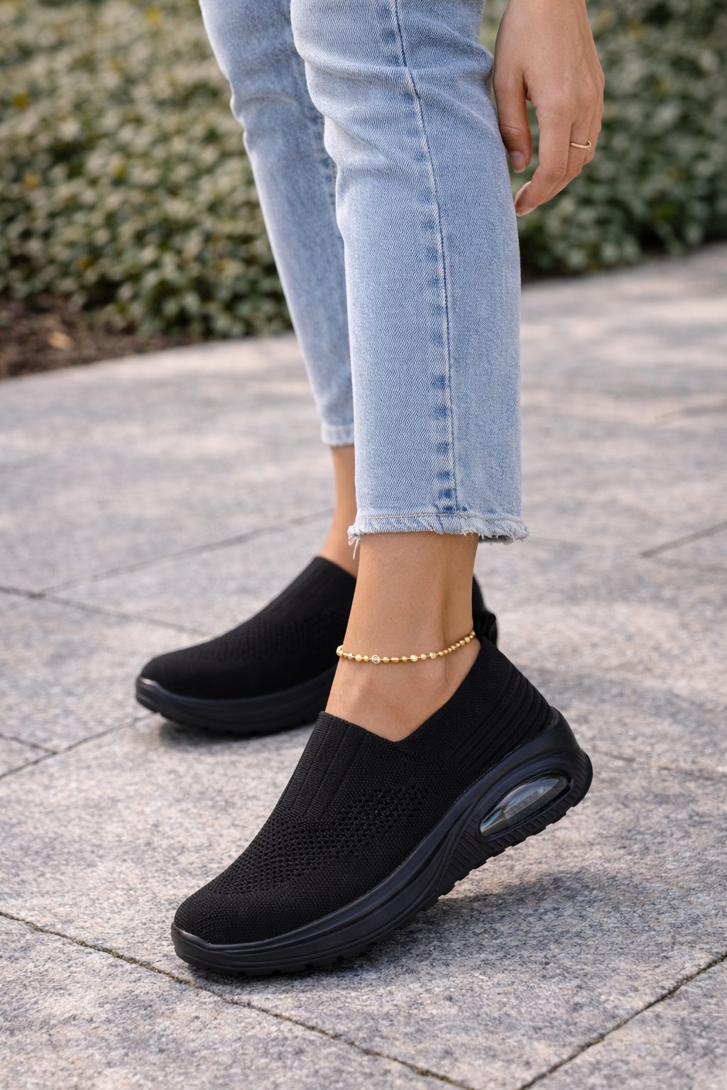 Damen Slip-On Walking-Schuhe mit atmungsaktivem Strick – Leichte Alltagsschuhe für Komfort und Bewegung