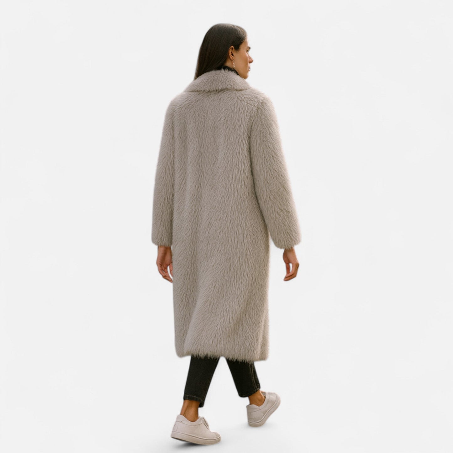 Damen Langer Faux-Fur Mantel | Eleganter Winter-Überwurf mit Kuschelfaktor