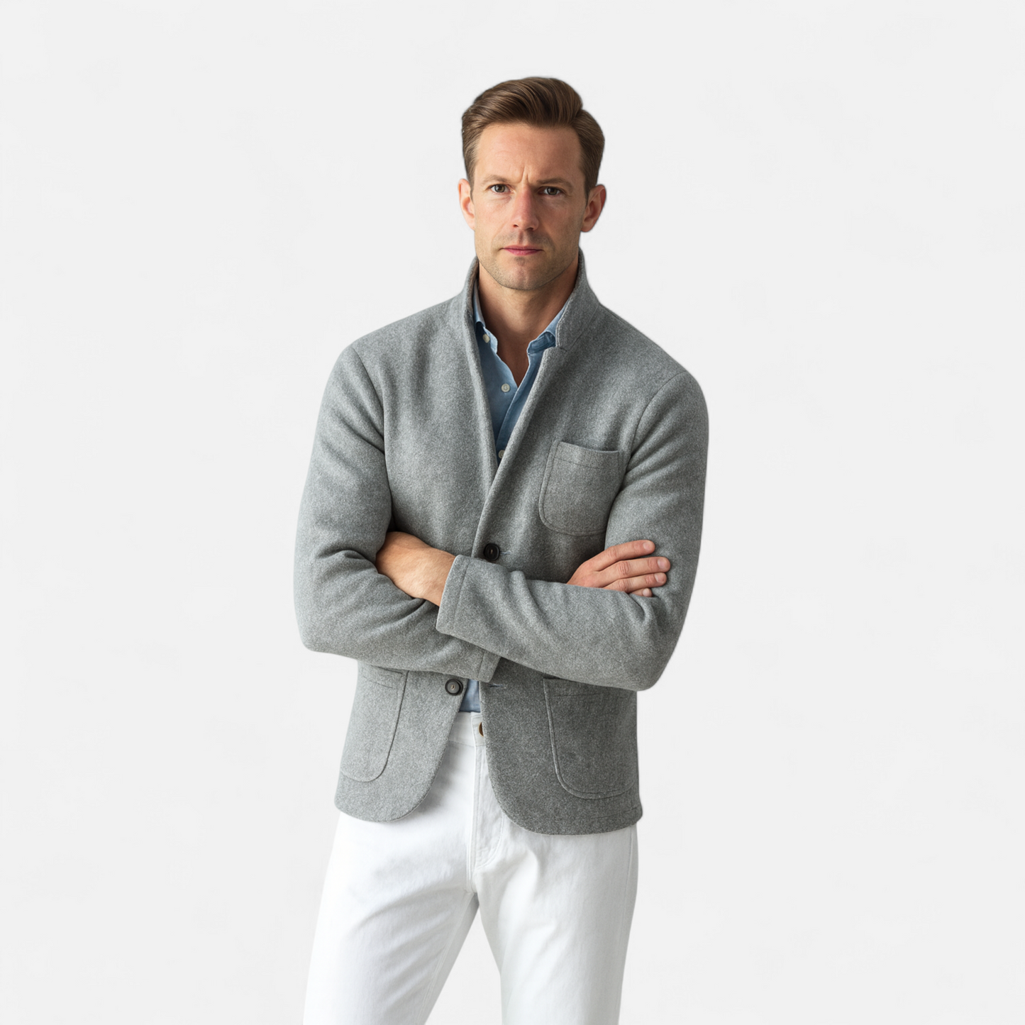 Herren Wolljacke Stehkragen | Vintage-Stil mit zeitloser Eleganz