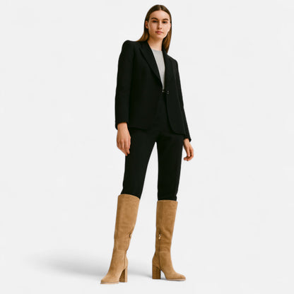 Damen Langstiefel | Elegante Reitstiefel in Hellbraun