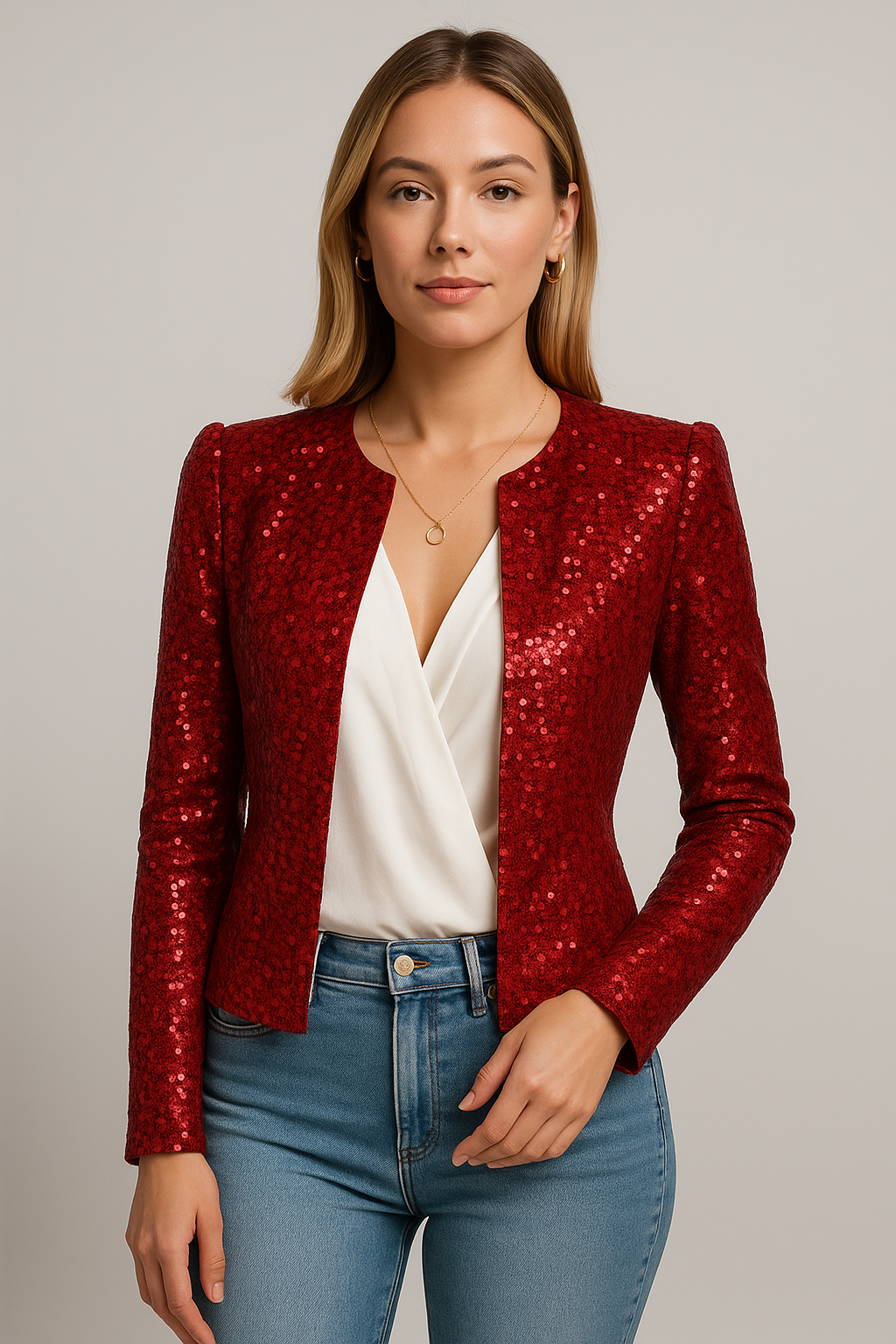 Eleganter Damen Blazer mit Strukturierter Oberfläche – Modern, Stilvoll & Vielseitig